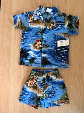 Boys Hawaiian Print Set Size 2T